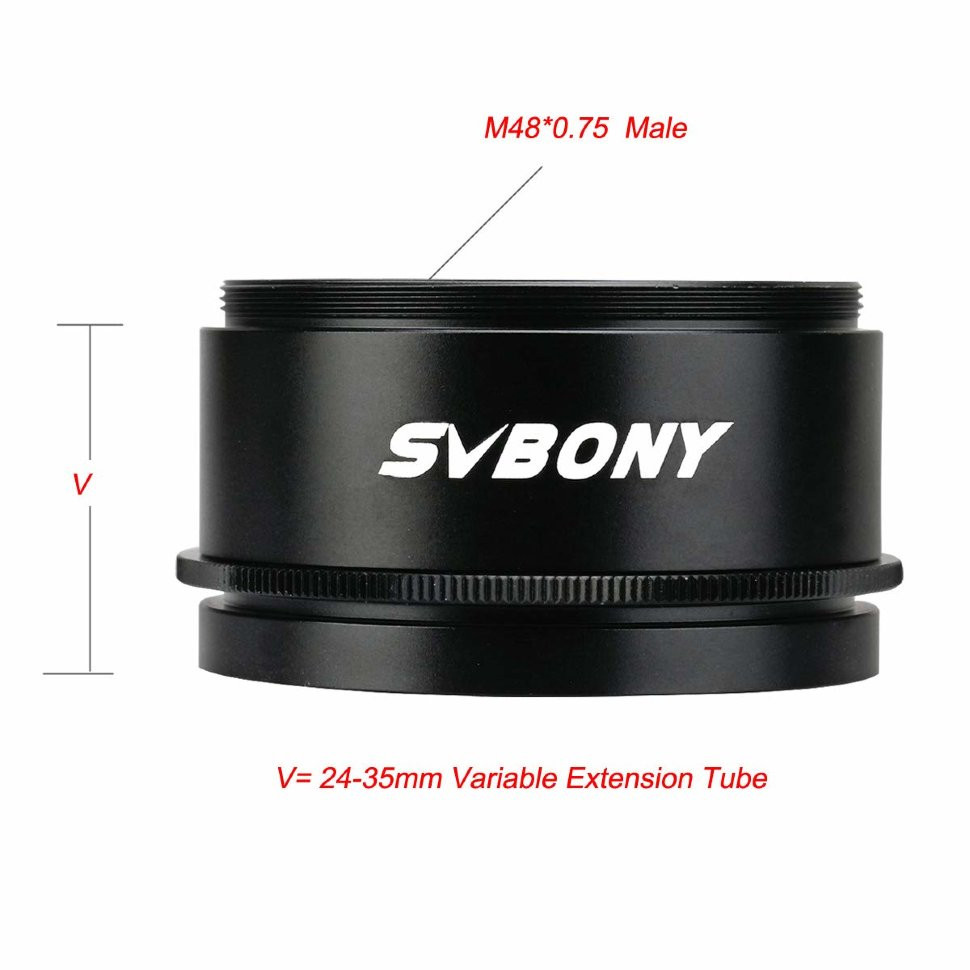 Удлиняющая трубка SVBONY M48, переменной длины 24-35 мм