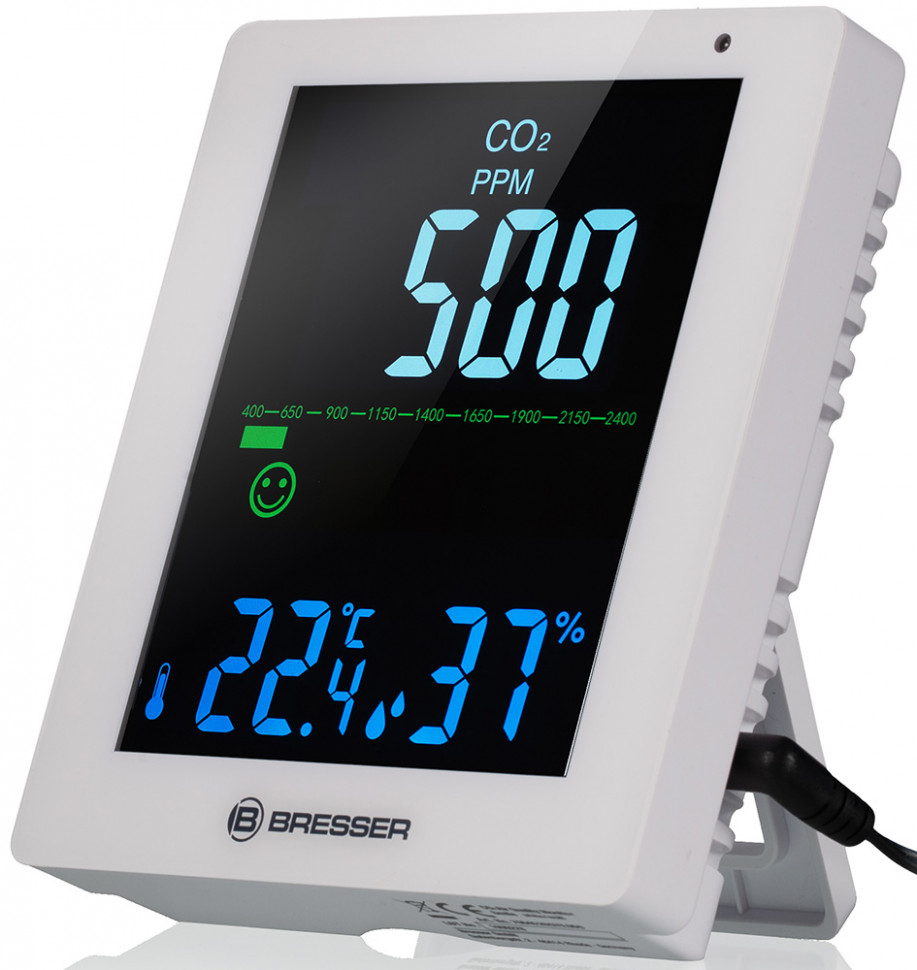 Гигрометр Bresser Air Quality Smile с датчиком CO2, черный