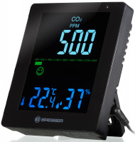 Гигрометр Bresser Air Quality Smile с датчиком CO2, черный