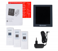 Гигрометр Bresser ClimaTemp Hygro Quadro с тремя датчиками, серый