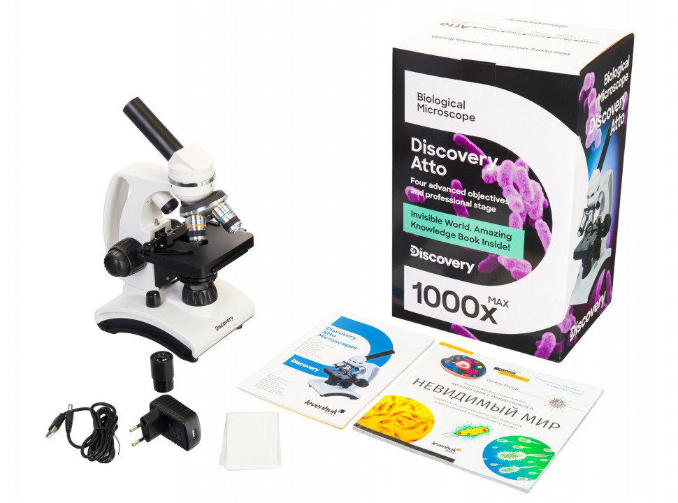 Микроскоп Levenhuk Discovery Atto Polar с книгой