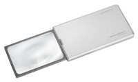 Лупа дифракционная асферическая выдвижная с подсветкой Eschenbach easyPOCKET XL, 78 х 50 мм, 2.5х, серебристая