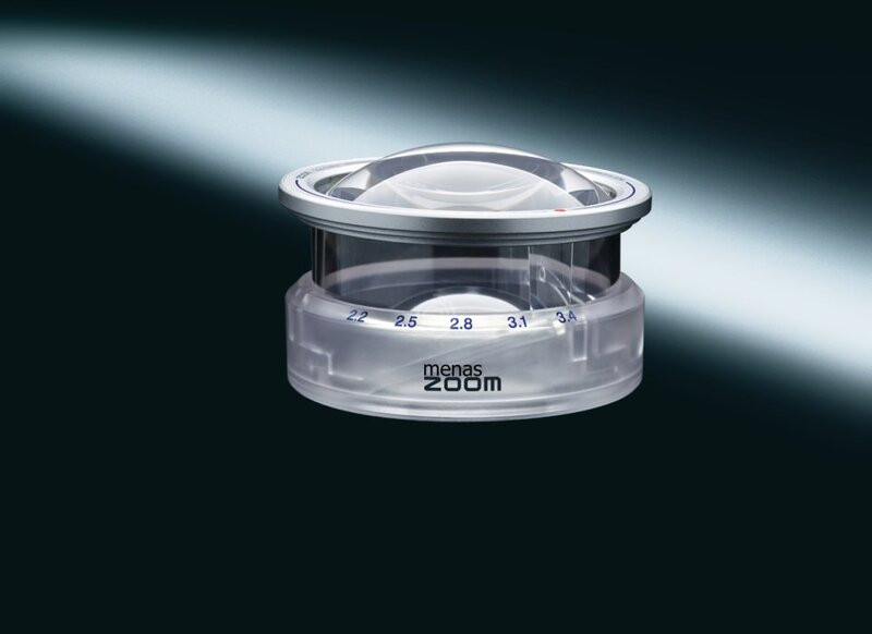 Лупа светопольная менисковая асферическая настольная с зумом Eschenbach menas ZOOM, диаметр 65 мм, 2.2х-3.4х