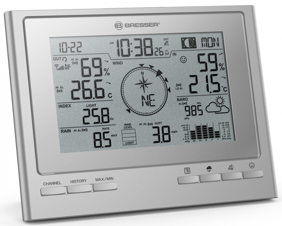 Метеостанция Bresser «7 в 1» ClimateScout Exclusive, серебристая