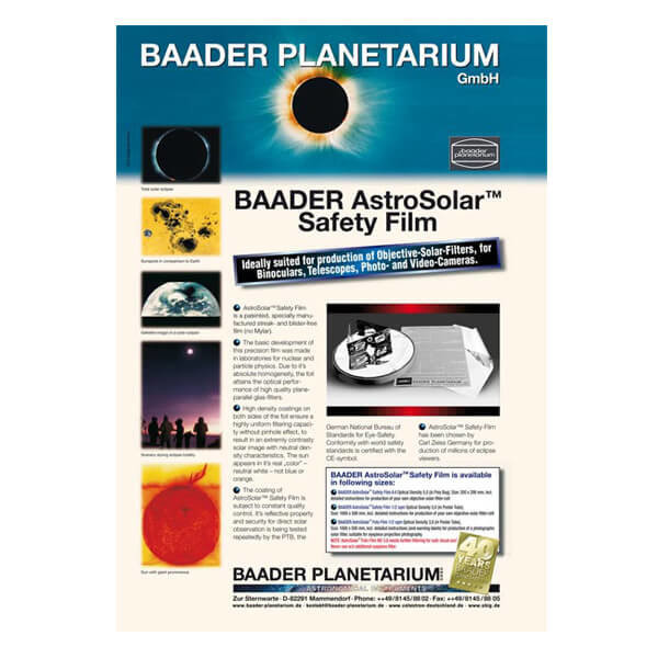 Пленка Baader Planetarium AstroSolar, 20х30 см