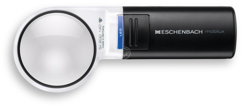 Лупа асферическая ручная с подсветкой Eschenbach mobilux LED, диаметр 58 мм, 5.0х, 20.0 дптр