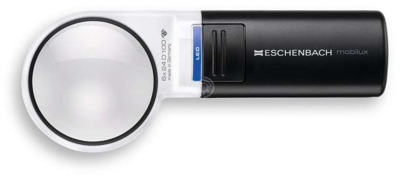 Лупа асферическая ручная с подсветкой Eschenbach mobilux LED, диаметр 58 мм, 6.0х, 24.0 дптр