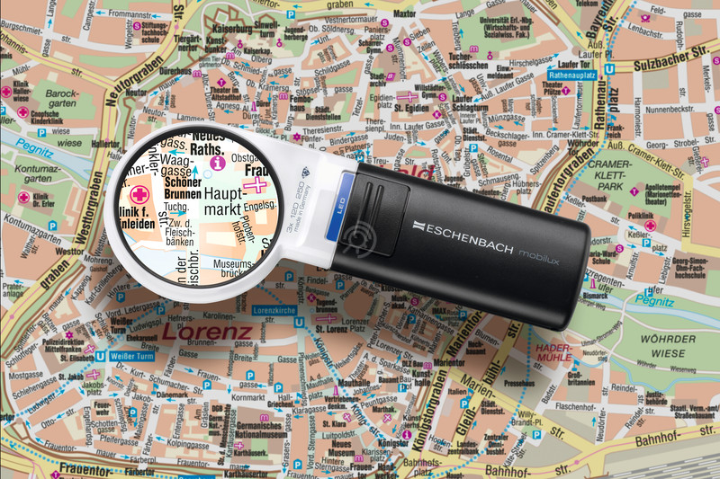 Лупа асферическая ручная с подсветкой Eschenbach mobilux LED, диаметр 60 мм, 3.0х, 12.0 дптр