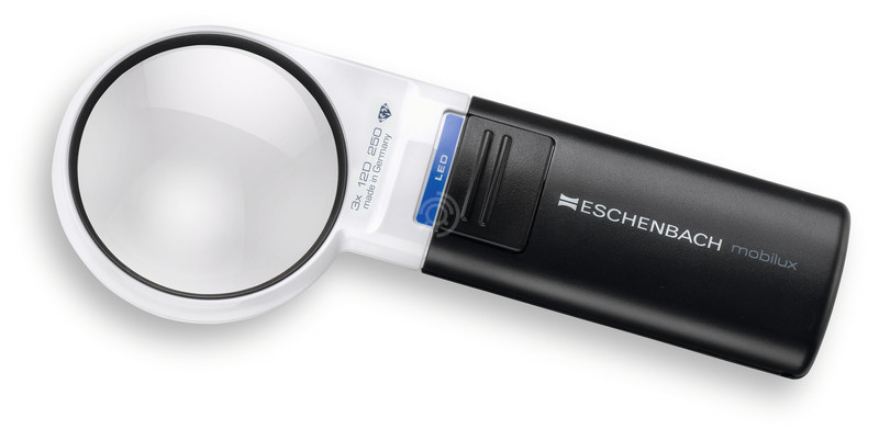 Лупа асферическая ручная с подсветкой Eschenbach mobilux LED, диаметр 60 мм, 3.0х, 12.0 дптр