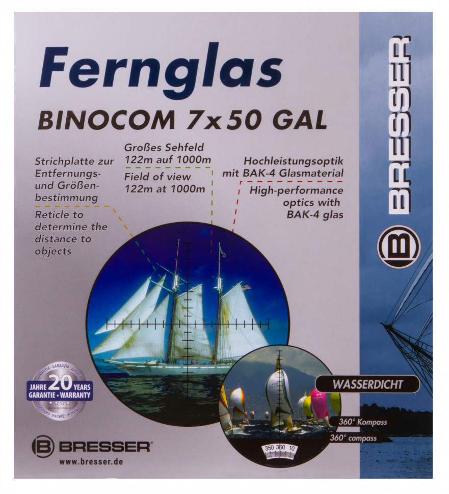 Бинокль Bresser Binocom 7x50 GAL