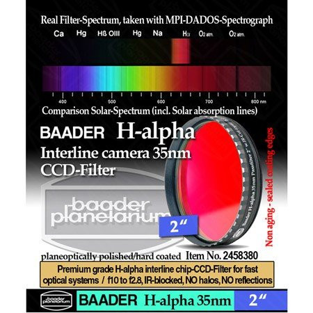 Фильтр Baader Planetarium H-Alpha Filter 35nm, 2" Фильтр Baader Planetarium H-Alpha Filter 35nm, 2"